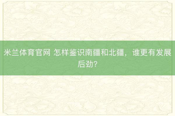 米兰体育官网 怎样鉴识南疆和北疆，谁更有发展后劲?